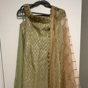 Mint green off shoulder sharara